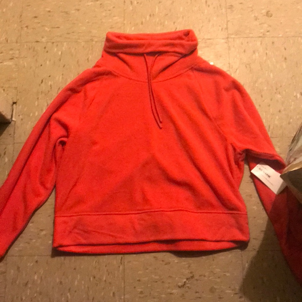 Drawstring turtleneck hoodie
